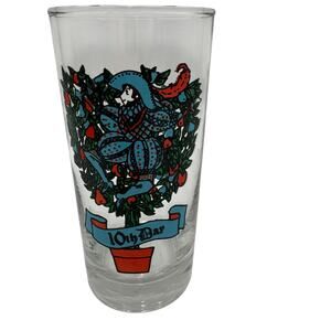 Vintage 10th Day Tumbler 12 Twelve Days of Christmas Glass by Anchor Hocking